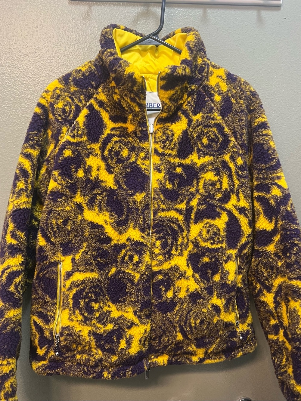 Burberry Yellow and Purple reversible jacket